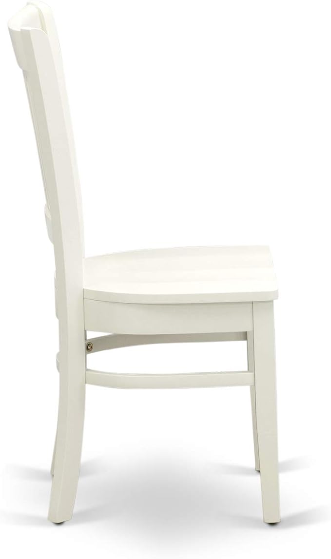 East West Furniture VAVA9-LWH-W 9 Piece Dining Room Table Set Includes an Oval Kitchen Table with Butterfly Leaf and 8 Dining Chairs, 40x76 Inch, Linen White