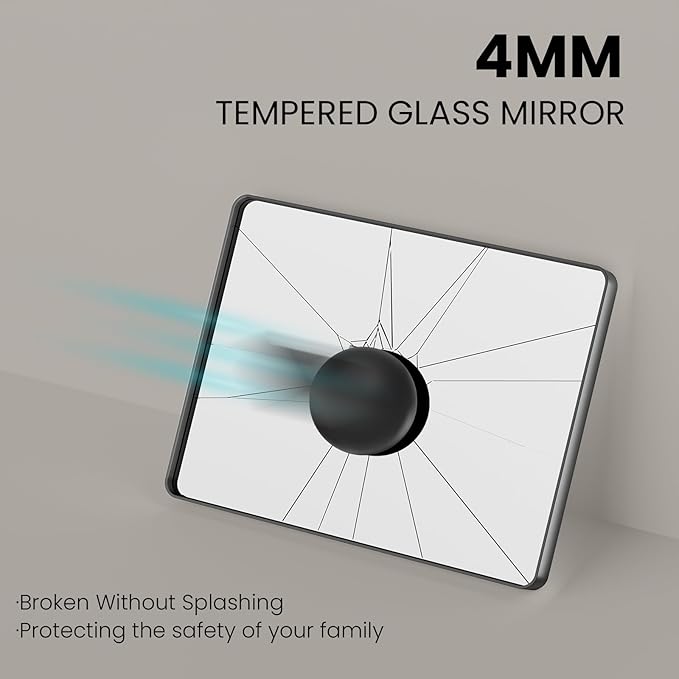 Black Bathroom Mirror 72X32 Inch, Black Metal Framed Mirror for Wall, Rounded Rectangle Matte Bathroom Vanity Mirror with Tempered Glass, Anti-Rust, Horizontal/Vertical