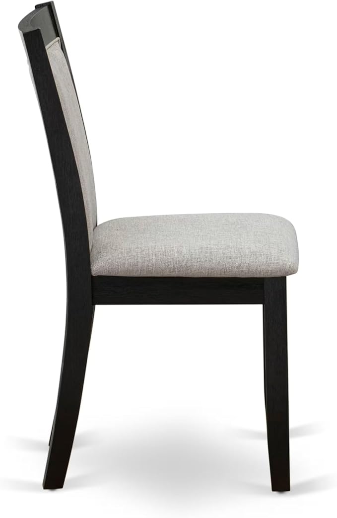 East West Furniture V627MZ606-5 5 Piece Dining Table Set for 4 Includes a Rectangle Kitchen Table with V-Legs and 4 Shitake Linen Fabric Upholstered Chairs, 40x72 Inch, Multi-Color