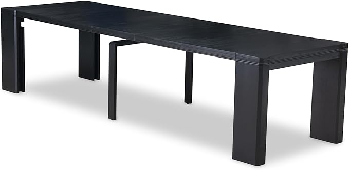 X02VE-2C6-50 - 6-pc Dining Table Set a Kitchen Table with a coffee Table and 2 wooden Benches and 2 Dark Gotham Grey Linen Fabric Chairs, 39x120 Inch, Wire Brushed Black