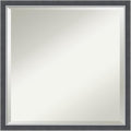 Amanti Art Black Bathroom Mirror for Over Sink, 22x22 Eva Black Silver Thin Square Vanity Mirror, Medium Modern Contemporary Frame, Hangs Horizonally and Vertically, Bathroom Wall Decor, Beveled Edge