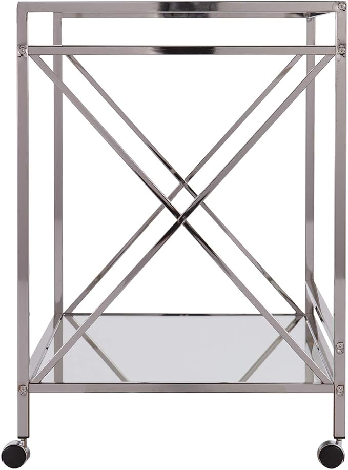 SEI FURNITURE Southern Enterprises Maxton Bar cart, Polished Silver