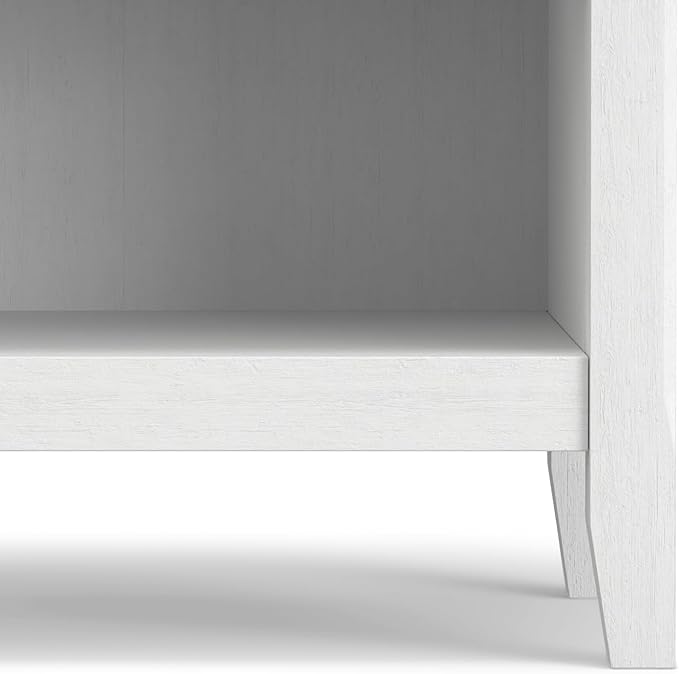 SIMPLIHOME Amherst SOLID WOOD 24 inch Wide Transitional Bedside Nightstand Table in White, for the Living Room and Bedroom