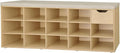 DINZI LVJ Shoe Bench, Entryway Storage Bench with Drawer and 14 Cubbies, Long Cubby Shoe Rack with Adjustable Shelves, Shoe Organizer for Living Room, Bedroom, Mudroom, Garage,Natural