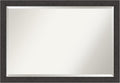 Amanti Art Brown Wall Mirror 28x40 Rustic Plank Espresso Narrow Rectangle Bathroom Mirror for Wall Decor Living Room, Large Rustic Farmhouse Frame, Hangs Horizonally and Vertically, Bathroom Decor