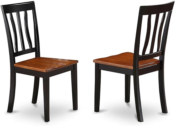 East West Furniture DLAN3-BCH-W 3 Piece Dinette Set for Small Spaces Contains a Round Dining Table with Dropleaf and 2 Dining Chairs, 42x42 Inch, Black & Cherry
