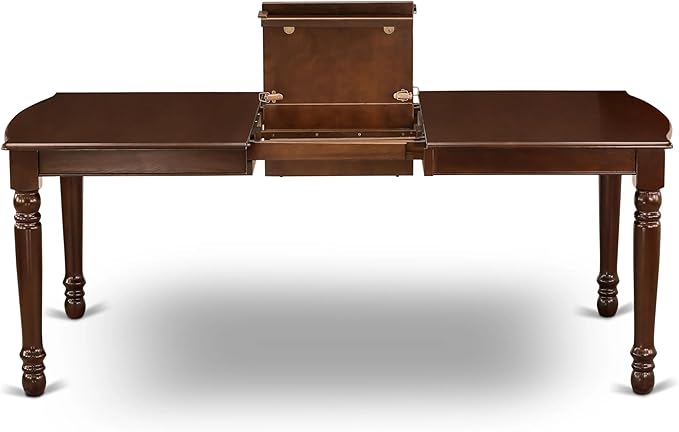 East West Furniture DODA7-MAH-13 7 Piece Kitchen Table Set Includes a Rectangle Dining Table with Butterfly Leaf and 6 Polyester Fabric Upholstered Chairs, 42x78 Inch, Mahogany