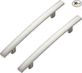30 Pack Cabinet Handles 4" Hole Center - Curved Cabinet Pulls Brushed Nickel Drawer Pulls for Kitchen Cupboard Solid Hardware for Dresser Drawer Arch Hardware