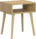 NTC Zoe Solid Wood Nightstand, Mid Century Modern Side Table Bedroom, Bedside Furniture, Night Stand, End Table, Easy Assembly - Sand
