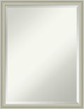 Amanti Art Silver Bathroom Mirror for Over Sink, 26x20 Florence Silver Rectangle Vanity Mirror, Medium Casual Frame, Hangs Horizonally and Vertically, Bathroom Wall Decor, Beveled Edge from WI, USA