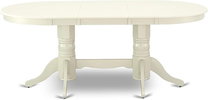 East West Furniture VAVA5-LWH-C 5 Piece Dinette Set for 4 Includes an Oval Dining Table with Butterfly Leaf and 4 Linen Fabric Dining Room Chairs, 40x76 Inch, Linen White