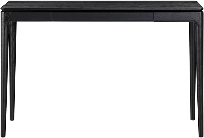 NTC Mingle Modern Wooden Rectangle Desk Table with Hidden Drawer – Waterproof & Heat Resistant, Burnt Black