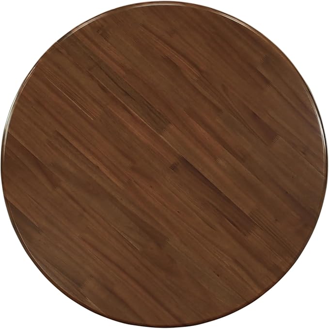 East West Furniture ANDA3-AWA-29 3 Piece Kitchen Table & Chairs Set Includes a Round Dining Table with Pedestal and 2 Polyester Fabric Upholstered Chairs, 36x36 Inch, Antique Walnut