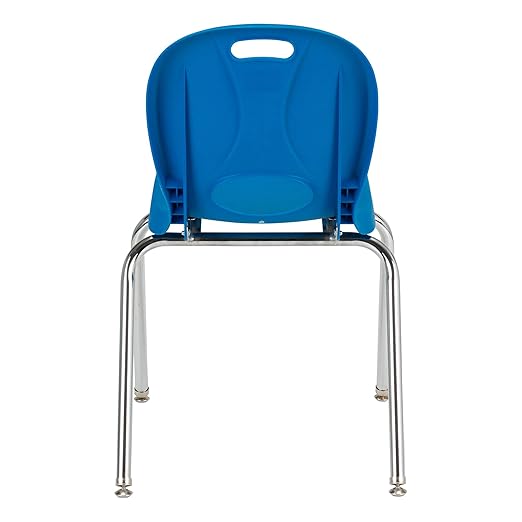 Learniture Structure Series Stacking School Chairs with Contoured Seats, Heavy-Duty Plastic Stacking Classroom Chairs, 18"H, Set of 4