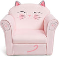 Costzon Kids Couch, Children's Sofa Armrest Chair with Pattern, Toddler Furniture w/Sturdy Wood Construction, Preschool, Lightweight Kids Couch Sofa Chair for Aged 1-5 Boys & Girls Gifts Presents, Cat