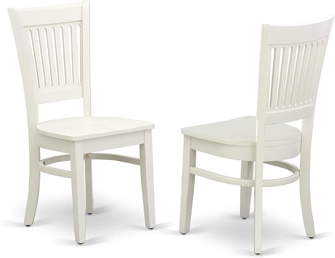 East West Furniture NDVA5-LWH-W 5 Piece Dining Table Set for 4 Includes a Rectangle Kitchen Table with Dropleaf and 4 Dinette Chairs, 30x48 Inch, Linen White