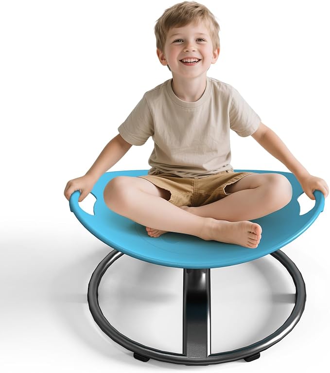 Spinning Chair for Autistic Kids - Sensory Spinning Chair for Autistic Children with Safety Handle & Non-Slip Design, Sensory Swivel Chairs for Kids 3-8 Years(Blue)