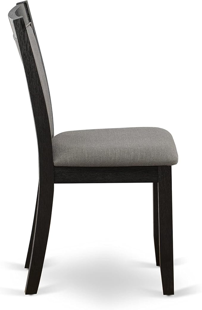 East West Furniture X677MZ650-7 7 Piece Kitchen Table & Chairs Set Consist of a Rectangle Dining Table with X-Legs and 6 Dark Gotham Grey Linen Fabric Parson Chairs, 40x72 Inch, Multi-Color