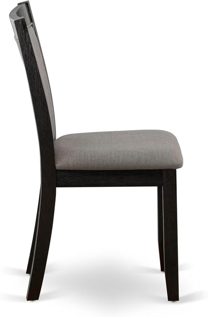 East West Furniture V677MZ650-6 6 Piece Dining Set Contains a Rectangle Dining Room Table with V-Legs and 4 Dark Gotham Grey Linen Fabric Parson Chairs with a Bench, 40x72 Inch, Multi-Color
