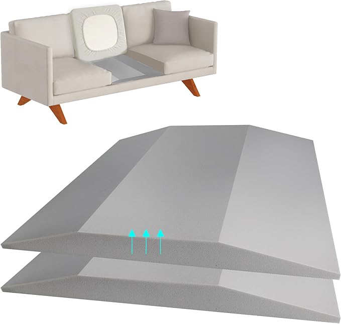 2 Pcs Couch Cushion Support for Sagging Seat High Density Trapezoidal Couch Supports for Sagging Cushions Grey Sofa Cushion Support Under Couch Cushion Support Fixes The Sag Problem