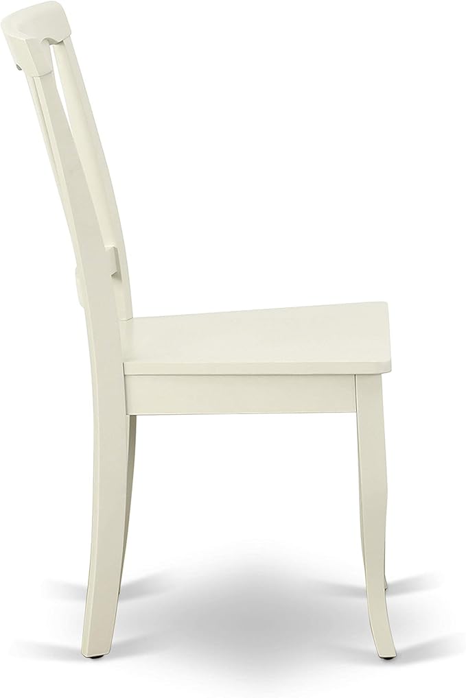 East West Furniture DOAV7-LWH-W 7 Piece Kitchen Table Set Consist of a Rectangle Dining Table with Butterfly Leaf and 6 Dining Room Chairs, 42x78 Inch, Linen White