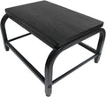 Dual Anti-Slip Solid Wood & Metal - Wooden Small Step Stool for Children/Adults/Elderly, 500 lbs Load Capacity, Safety Step, Ideal for Home/Kitchen/Bedside (Black, One-Step Stool)