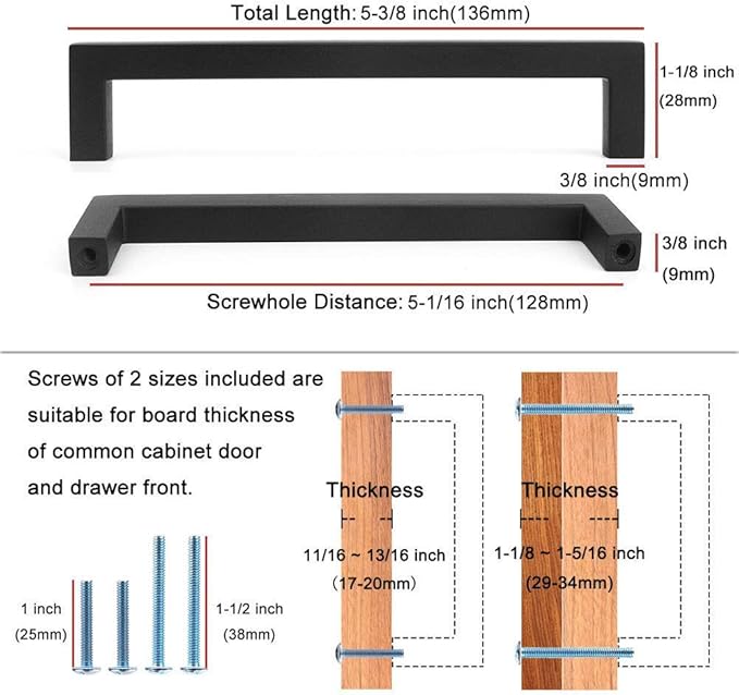 KOOFIZO Solid Square Bronze Kitchen Cabinet Handles Oil Rubbed Bronze Cabinet Pulls, 10 Pack 5 Inch Bronze Hardware for Kitchen Cabinets Drawers Dresser Cupboard Bedroom Bathroom