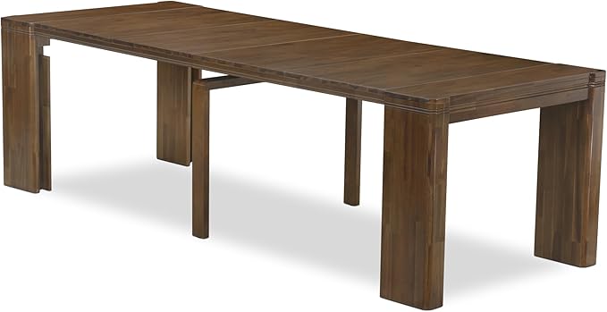 X02DA-2C8-32 6-Pc Dining Table Set includes an Extendable Rectangle Kitchen Table, 1 Coffee Table, 2 Polyester Dining Chairs and 2 Benches, 39x120 Inch, Antique Walnut