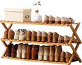 Choclaif Free Standing Shoe Racks for Closet, Shoe Shelf Bamboo Shoe Rack for Bedroom, Entryway Hallway Closet Living Room Organizer(3 Tier)