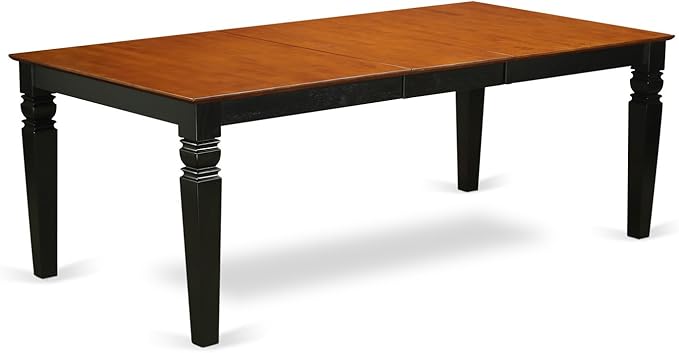East West Furniture LGDA9-BCH-W 9 Piece Dining Room Furniture Set Includes a Rectangle Kitchen Table with Butterfly Leaf and 8 Dining Chairs, 42x84 Inch, Black & Cherry