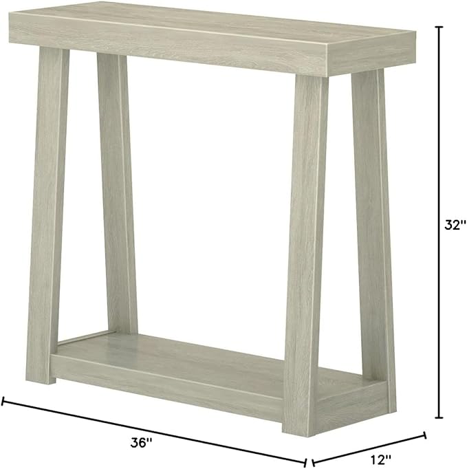 Plank+Beam Solid Wood Console Table with Storage, 36 Inch, Sofa Table with Shelf, Narrow Entryway Table for Hallway, Behind The Couch, Living Room, Foyer, Easy Assembly, Seashell
