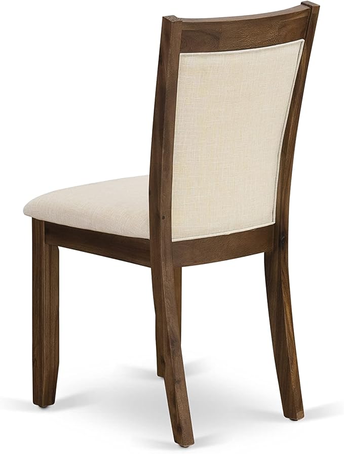 East West Furniture X797MZN32-7 7 Piece Dining Room Furniture Set Consist of a Rectangle Dining Table with X-Legs and 6 Light Beige Linen Fabric Parsons Chairs, 40x72 Inch, Multi-Color