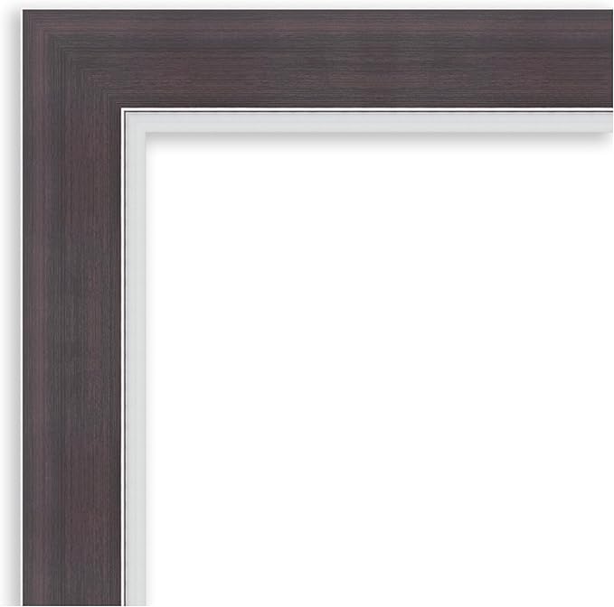 Amanti Art Brown Bathroom Mirror for Over Sink, 32x32 Ellie Brown Silver Square Vanity Mirror, Large Modern Contemporary Frame, Hangs Horizonally and Vertically, Bathroom Wall Decor, Non-Beveled Edge