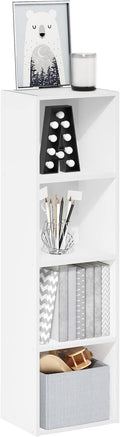 Furinno Luder Bookcase / Book / Storage, 4-Tier Cube,White