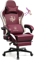 GTPLAYER Gaming Chair with Bluetooth Speakers and Footrest, Dragon Series Video Game Chair, Heavy Duty, Ergonomic, Esports Computer Office Chair, (RED)