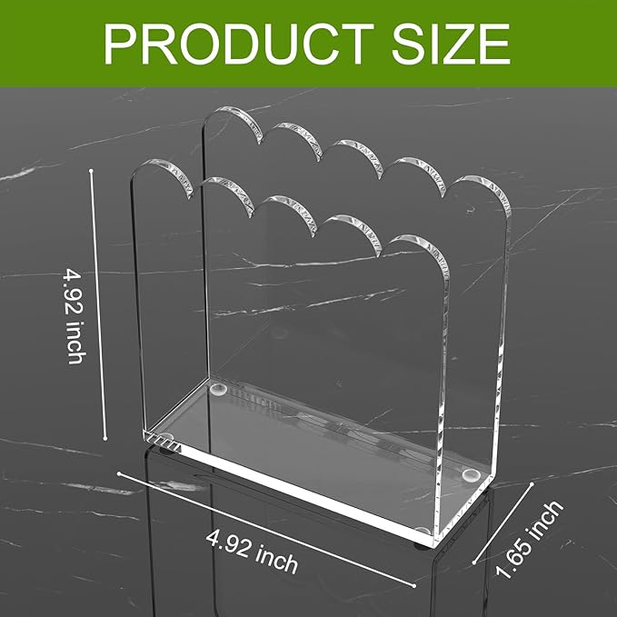 Acrylic Cocktail Napkin Holder, 2 Pack Clear Scalloped Napkin Dispenser for Table,Kitchen, Bar&Bathroom–Stylish Freestanding Napkin Holder for Restaurant, Dinner, Guest Towel Organization (5x5in)