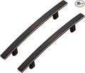 30 Pack Cabinet Handles 3.75" Hole Center - Curved Cabinet Pulls Oil Rubbed Bronze Drawer Pulls for Kitchen Cupboard Solid Hardware for Dresser Drawer Arch Hardware