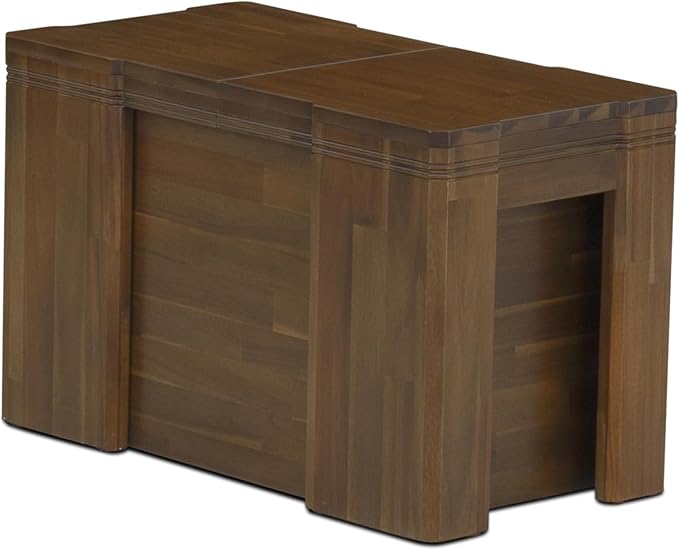 X02SI-2C8-04 - 6 pc Modern Dining Set contains an Extendable Rectangle Kitchen Table, 1 Coffee Table, 2 Dining Chairs and 2 Modern Benches, 39x120 Inch, Antique Walnut