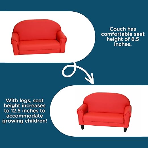 Children's Factory As We Grow Chair and Couch, Flexible Seating for Daycare or Preschool, Kids Reading Couch, Playroom Furniture, Red