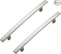 5 Pack Cabinet Handles 5" Hole Center - Curved Cabinet Pulls Brushed Nickel Drawer Pulls for Kitchen Cupboard Solid Hardware for Dresser Drawer Arch Hardware