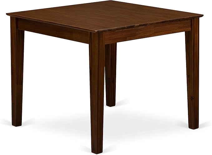 East West Furniture OXSI5-AWA-04 5 Piece Dinette Set for Small Spaces Contains a Square Modern Dining Table and 4 Upholstered Parson Chairs, 36x36 Inch, Antique Walnut
