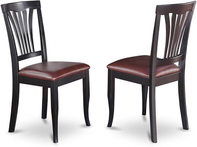 East West Furniture LGAV5-BCH-LC 5 Piece Kitchen Table Set Includes a Rectangle Dining Room Table with Butterfly Leaf and 4 Faux Leather Upholstered Chairs, 42x84 Inch, Black & Cherry