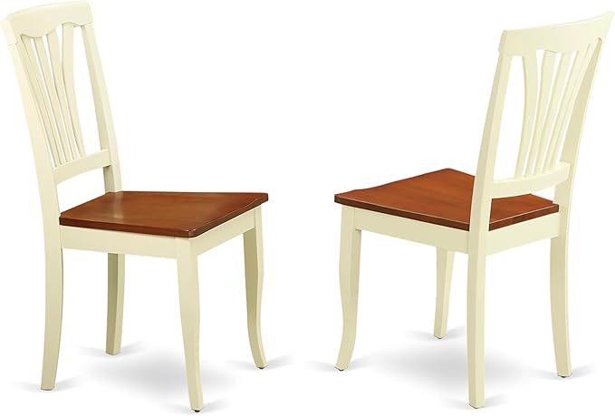 East West Furniture DOAV5-WHI-W 5 Piece Kitchen Table Set for 4 Includes a Rectangle Dining Table with Butterfly Leaf and 4 Dining Room Chairs, 42x78 Inch, Buttermilk & Cherry