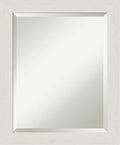 Amanti Art White Bathroom Mirror for Over Sink, 24x20 Rustic Plank White Narrow Rectangle Vanity Mirror, Small Rustic Farmhouse Frame, Hangs Horizonally and Vertically, Bathroom Wall Decor, Beveled