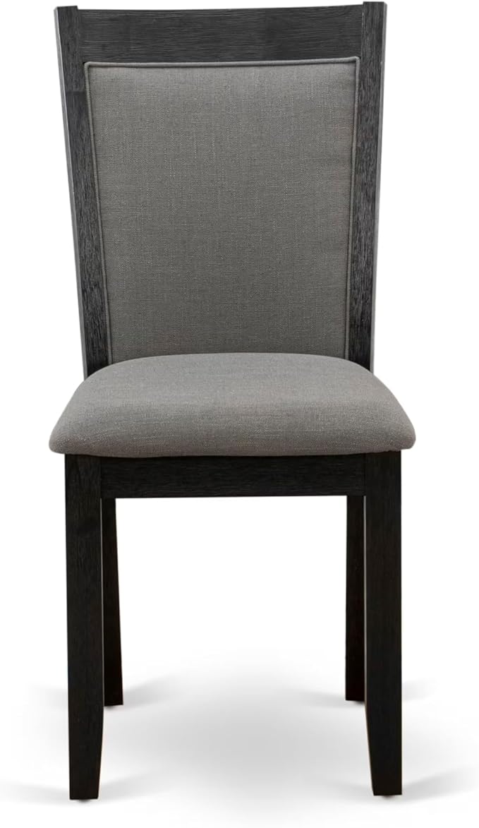 East West Furniture V697MZ650-5 5 Piece Dining Set Includes a Rectangle Dining Room Table with V-Legs and 4 Dark Gotham Grey Linen Fabric Upholstered Chairs, 40x72 Inch, Multi-Color