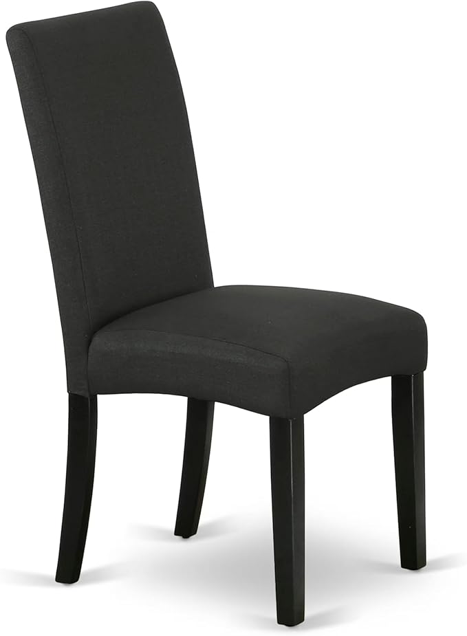 East West Furniture V697DR124-9 9 Piece Dining Table Set Includes a Rectangle Dining Room Table with V-Legs and 8 Black Color Linen Fabric Upholstered Chairs, 40x72 Inch, Multi-Color