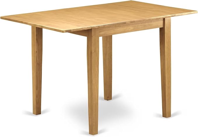 East West Furniture NDEN3-OAK-07 3 Piece Dinette Set for Small Spaces Contains a Rectangle Dining Table with Dropleaf and 2 Limelight Linen Fabric Parson Chairs, 30x48 Inch, Oak