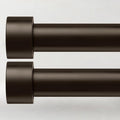 2 Pack Curtain Rods for Windows 28 to 48 Inch(2.3-4ft), 1 Inch Bronze Curtain Rods Set, Adjustable Heavy Duty Curtain Rod for Patio Bedroom Living Room, Modern Drapery Rods, Size 32"- 60"