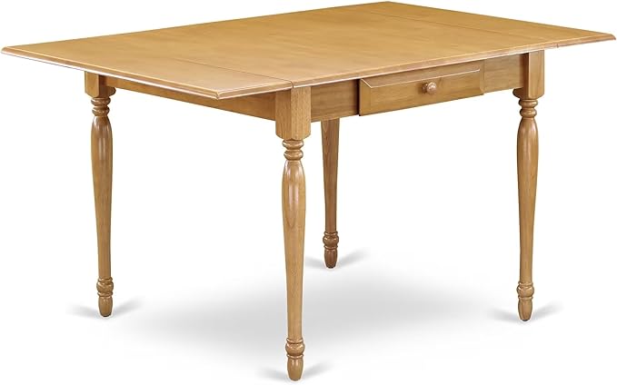 East West Furniture MZGR5-OAK-W 5 Piece Kitchen Table Set for 4 Includes a Rectangle Dining Room Table with Dropleaf and 4 Dining Chairs, 36x54 Inch, Oak