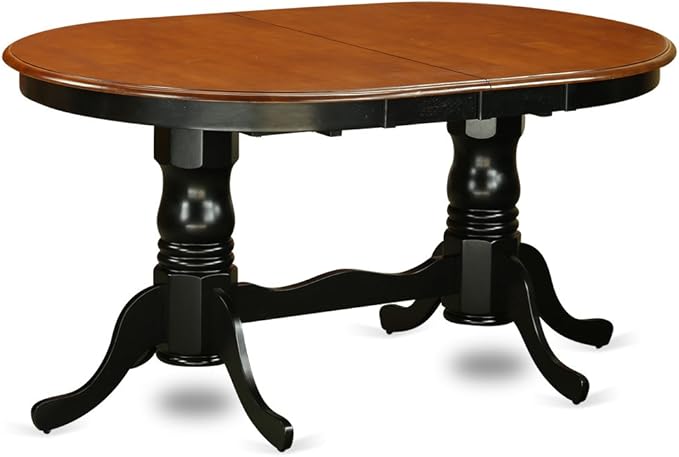 East West Furniture PLNI5-BCH-W 5 Piece Dining Room Furniture Set Includes an Oval Wooden Table with Butterfly Leaf and 4 Kitchen Dining Chairs, 42x78 Inch, Black & Cherry